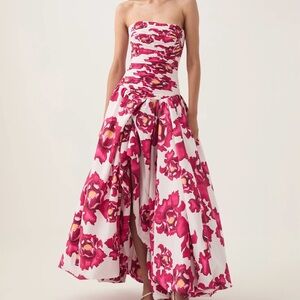 Floral Strapless Maxi Dress